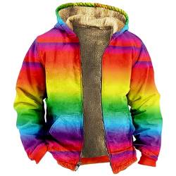 Rosennie Zip Up Hoodie Wander Jacke Herren Leichte Steppjacke Steppjacke Herren Übergangsjacke Neon Sweatjacke Mit Kapuze Warm Fleecefutter Kapuzenjacke Dick Fleecejacke (Gelb, Xxl) von Rosennie