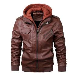 Sweatjacke Herren Regenjacke Herren Fahrrad Regen Jacke. Herren Military Jacke Herren Einfarbiges Kunstleder Bikerjacke Mit Reißverschluss Warme Übergangsjacke Herren Parka (Rot, Xl) von Rosennie