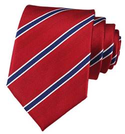 Rosiika Herren Modern Gestreifte karierte gemusterte formelle Krawatte College Täglich Gewebte Hochzeit Krawatten, rot, blau, Einheitsgröße von Rosiika