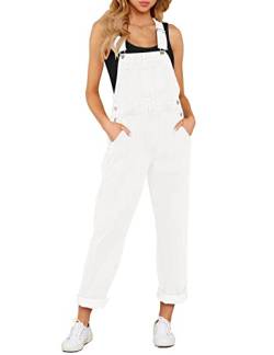 Roskiky Jeansoveralls Für Frauen Damen Overall Latzhose Damen Sommer Overall Damen Brilliant White S von Roskiky