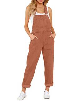 Roskiky Jeansoveralls Für Frauen Overall Herren Gartenhose Damen Sommer Overall Damen Ziegelrot XS von Roskiky