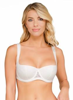 Rosme Lingerie Balconette-BH mit gepolsterten Trägern für Damen, Kollektion Grand, Elfenbein, Größe 75H von Rosme