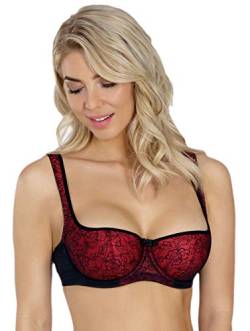 Rosme Lingerie Balconette-BH mit gepolsterten Trägern für Damen, Kollektion Grand, Rot, Größe 70B von Rosme