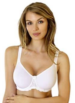 Rosme Lingerie Ungepolsterter BH mit Vorgeformten Cups für Damen, Kollektion Vija, Weiß, Größe 80C von Rosme