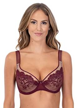 Rosme Lingerie gepolsterter Halbschalen-BH mit gepolsterten Trägern für Damen, Kollektion Jessica, Lila, Größe 80F von Rosme