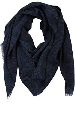 Rotfuchs® Schal Webschal Paisley modisch blau schwarz 100% Wolle (Merino) von Rotfuchs