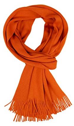 Rotfuchs Strickschal Damenschal Herrenschal uni orange ganzjährig feinstrick Made in Germany von Rotfuchs