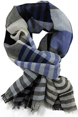 Schal Webschal Karo modisch 50% Polyamid 50% Wolle R-87 (51 x 172 cm, blau) R-87 von Rotfuchs