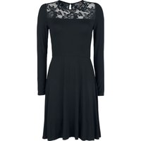 Rotterdamned - Gothic Kleid knielang - Rockanje - Long Lace Winter Dress - S bis 3XL - für Damen - Größe XL - schwarz von Rotterdamned
