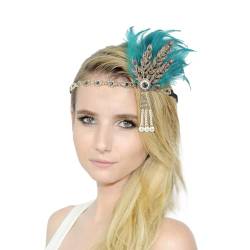 Haarschmuck Stirnband Damen Karneval Kostüm Damen Stirnband Übertriebener Feder Haarreif Fasching Tag Bankett Prom Zubehör Hochzeit Party Kopfschmuck Haarschmuck von Rouingdd