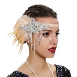 Haarschmuck Stirnband Damen Karneval Kostüm Damen Tassel Feder Diamant Verkrustete Stirnband Haarband Karneval Boutique Kopfschmuck Haarband von Rouingdd