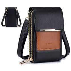 Roulens Klein Handy Umhängetasche,Damen Kleine Umhängetasche,PU Leder Crossbody Schultertasche Reisepass Handytasche mit Kartenschlitz Verstellbar Abnehmbar Schultergurt von Roulens