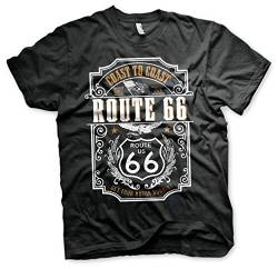 Route 66 Offizielles Lizenzprodukt Coast to Coast Groß & Hoch Herren T-Shirt (Schwarz), XXX-Large von Route 66