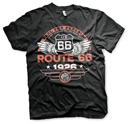 Route 66 Offizielles Lizenzprodukt Feel The Freedom Herren-T-Shirt (Schwarz), XX-Large von Route 66