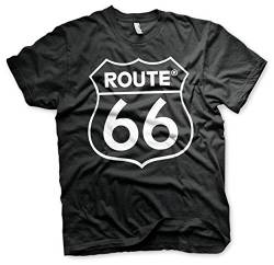 Route 66 Offizielles Lizenzprodukt Logo Groß & Hoch Herren T-Shirt (Schwarz), XXXX-Large von Route 66