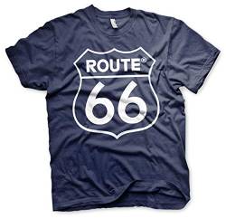 Route 66 Offizielles Lizenzprodukt Logo Herren T-Shirt (Marineblau), L von Route 66