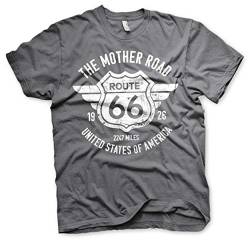 Route 66 Offizielles Lizenzprodukt The Mother Road Herren T-Shirt (Dark Grau), L von Route 66