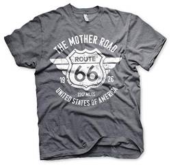 Route 66 Offizielles Lizenzprodukt The Mother Road Herren T-Shirt (Dunkel-Heather), XXL von Route 66