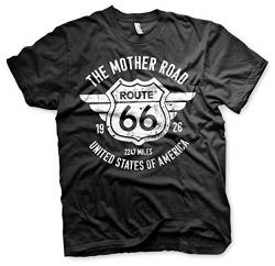 Route 66 Offizielles Lizenzprodukt The Mother Road Herren T-Shirt (Schwarz), XXL von Route 66