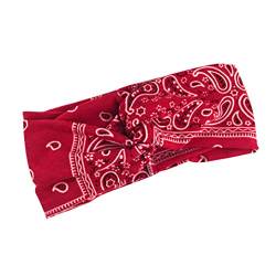 Neue Stirnband Damen Sport Haarband,Frauen-Yoga-Sport-elastisches Blumenhaarband-Stirnband (Rot, Medium) von Routinfly