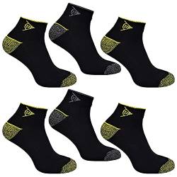 Rovial 6 Paar Dunlop Herren Arbeitssocken Sneaker Thermo Kurzsocken Sport Socken Gr. 43-46, doppelte Verstärkung an Zehen und Ferse von Rovial