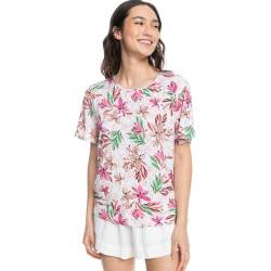 Roxy Flowers for Life - Bedrucktes Jersey-T-Shirt für Frauen Weiß von Roxy