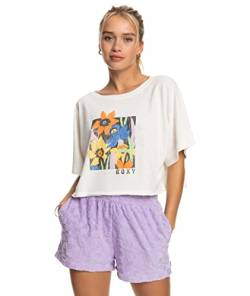Roxy Tiki and Surf - Crop Oversized T-Shirt for Women - Oversize Crop-T-Shirt - Frauen - M - Weiss. von Roxy