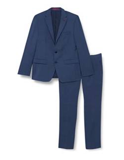 Roy Robson Herren Anzug Slim Fit 2-teilig Techno Suit aus Schurwolle Super'100 Business Abendanzug-Set, Mittelblau, 50 von Roy Robson