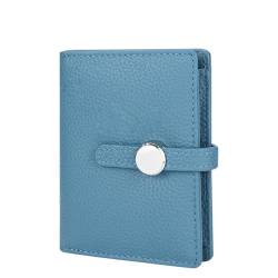 Royal Bagger Echtes Leder Kurze Geldbörse, Mode Faltbare Geldbörse, Damen Multi Card Slots Karten Halter (Blau) von Royal Bagger