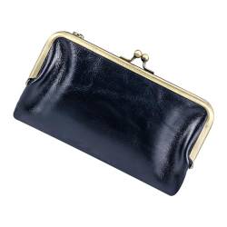 Royal Bagger Elegante Clutch Taschen für Frauen, Geldbörse aus echtem Leder, Vintage Geldklammer (Dunkelblau) von Royal Bagger