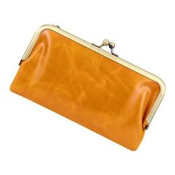 Royal Bagger Elegante Clutch Taschen für Frauen, Geldbörse aus echtem Leder, Vintage Geldklammer (Orange) von Royal Bagger
