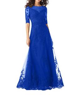 Royaldress 2020 Neu Damen Langarm Spitze Abendkleider Promkleider Ballkleider Festlichkleider Tanzenkleider Lang -44 Royal Blau von Royal Dress