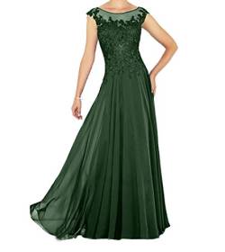 Royaldress Damen Festliche Chiffon Spitze Abendkleider Ballkleider Partykleider Promkleider Abschlussballkleider Lang-46 Dunkel Gruen von Royal Dress