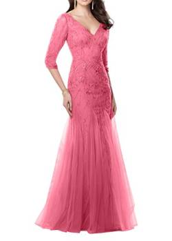 Royaldress Damen Hochwertig Perlen Langarm Abendkleider Ballkleider Festlichkleider Standsamt Kleider 2020 Neu Model -44 Wassermelon von Royal Dress