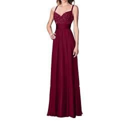 Royaldress Damen Weinrot Spitze Abendkleider Partykleider Langes Jugendweihe Kleider Mit traeger-42 Weinrot von Royal Dress