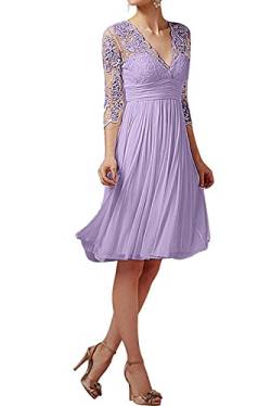 Royaldress Elegant Chiffon Brautjungfernkleider Abendkleider Festlichkleider Promkleider Knielang A-Linie Rock -32 Flieder von Royal Dress