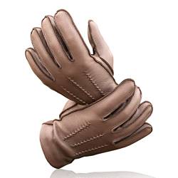Royal Phoenix® Lederhandschuhe Herren - Sehr Weiche Hirschleder Handschuhe mit Kaschmir Innenfutter - Leather Gloves Men - Herren Winterhandschuhe aus Leder, Braun, XL von Royal Phoenix