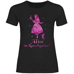 Royal Shirt Damen T-Shirt Alice im Rauschzustand, Größe:XXL, Farbe:Black von Royal Shirt