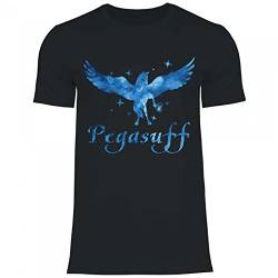 Royal Shirt a59 Herren T-Shirt Pegasuff | Pegasus Pferd Alkohol Suff Party JGA Disko Malle, Größe:L, Farbe:Black von Royal Shirt