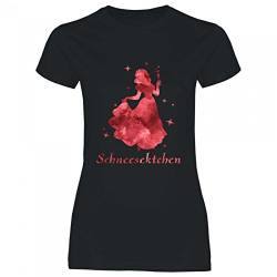 Royal Shirt a64 Damen T-Shirt Schneesektchen | Sekt Prinzessin Alkohol Party JGA Girly feiern Malle, Größe:M, Farbe:Black von Royal Shirt