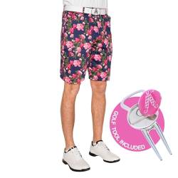 Royal & Awesome Bloomers Blumengolf Shorts Herren UK, Herren Golfshorts, lustige Golfshorts für Männer, Kleidershorts Herren UK, Herren -Kurzfilm -Shorts von Royal & Awesome