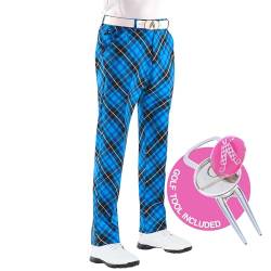 Royal & Awesome Crazy Golf Pants for Men, Plaid Pants For Men, Funny Golf Pants Men, Men's Golf Pants, Loud Golf Pants, Blau kariert Trews, 38W / 30L von Royal & Awesome
