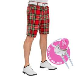 Royal & Awesome Golfshorts für Herren, Golf-Shorts, lustige Golfshorts für Herren, Kleider-Shorts, maßgeschneiderte Herren-Shorts, Stewart Tartan, 52 von Royal & Awesome