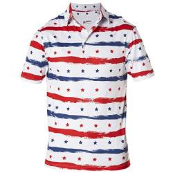 Royal & Awesome Lustige Golf-Shirts für Herren, Hawaii-Golf-Shirts für Männer, verrückte Golf-Shirts für Männer, lustiges Golf-Poloshirt, Sterne und Streifen, L von Royal & Awesome