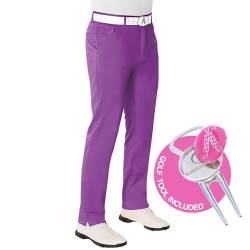 Royal & Awesome Purple Golfhose für Männer, Herrengolfhosen, Funky Männergolfhosen, Golfchino für Männer von Royal & Awesome