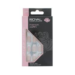 Royal 24 Coffin Glue-On Nails - French Manicure von Royal