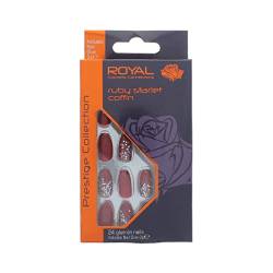 Royal 24 Coffin Glue-on Nails - Ruby Starlet von Royal