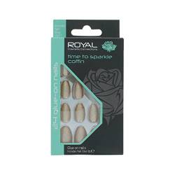 Royal 24 Coffin Glue-on Nails - Time To Sparkle von Royal