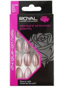 Royal 24 Stiletto Glue-On Nails - Starlight Shimmer von Royal
