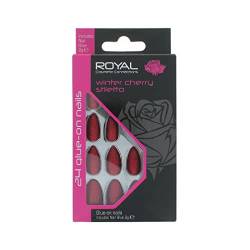 Royal 24 Stiletto Glue-On Nails - Winter Cherry von Royal